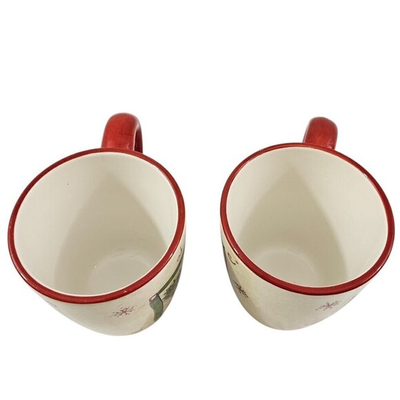 Sakura Table Gracey Knight Happy Holidays 14 Oz Christmas Mugs Cups – Set of 2 - Picture 3 of 16